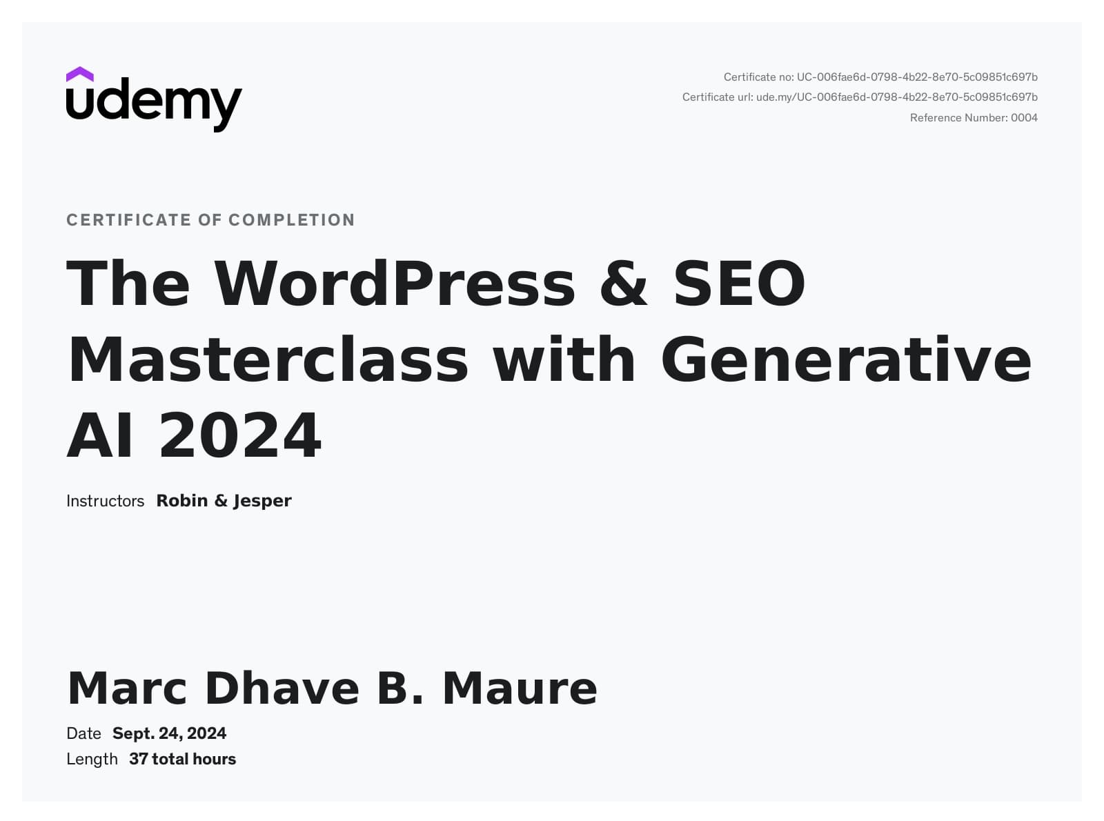 The WordPress & SEO Masterclass with Generative AI 2024